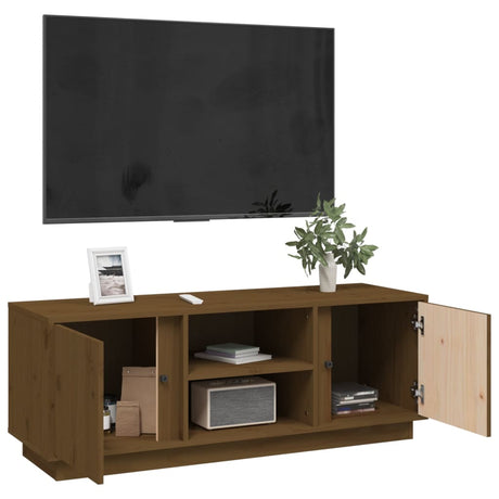 Tv Cabinet 110X35X40.5 Cm Solid Wood Pine
