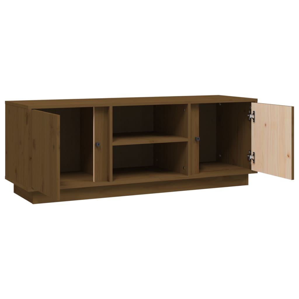 Tv Cabinet 110X35X40.5 Cm Solid Wood Pine