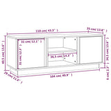 Tv Cabinet 110X35X40.5 Cm Solid Wood Pine