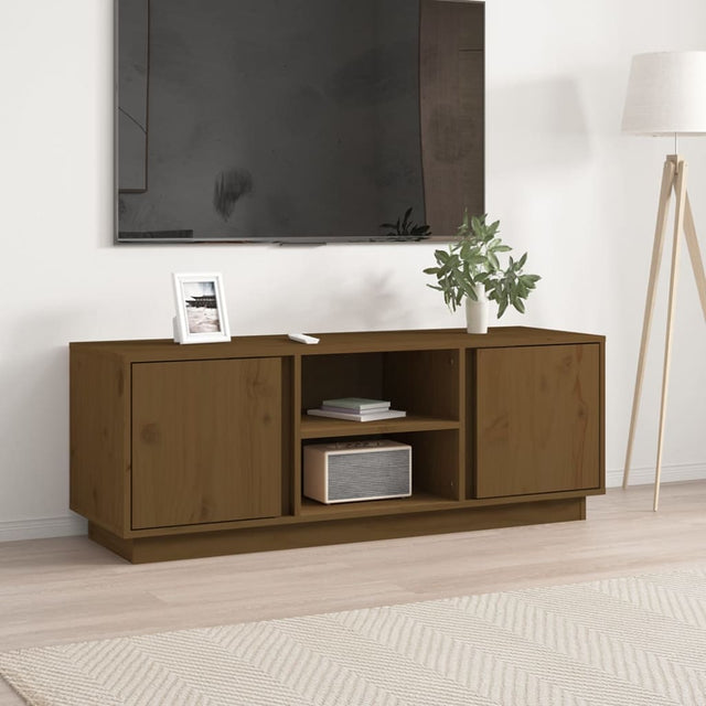 Tv Cabinet 110X35X40.5 Cm Solid Wood Pine