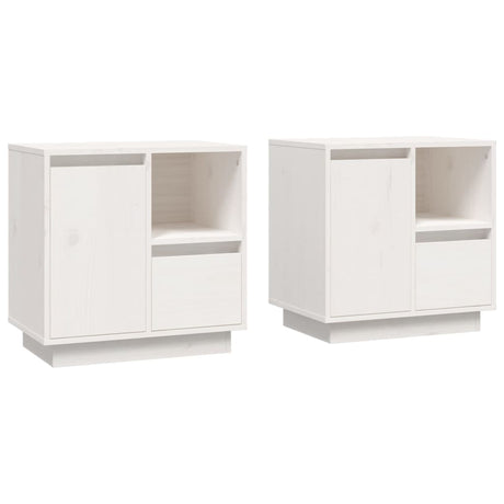 Bedside Cabinets 2 Pcs 50X34X50 Cm Solid Wood Pine
