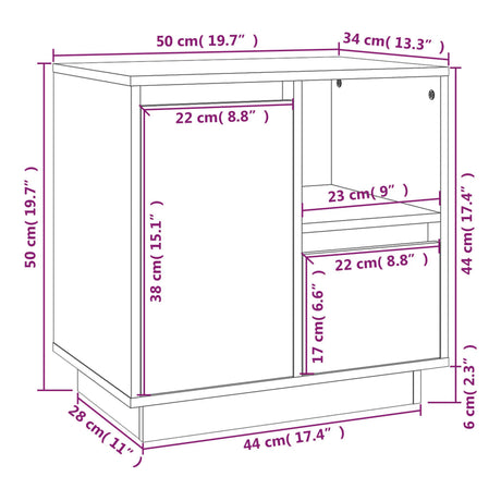 Bedside Cabinets 2 Pcs 50X34X50 Cm Solid Wood Pine
