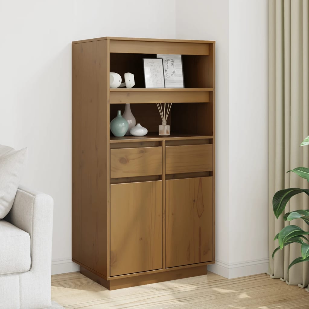Highboard 60X40X116.5 Cm Solid Wood Pine