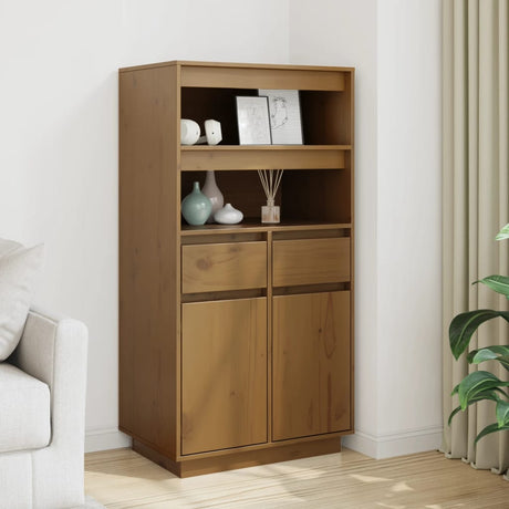 Highboard 60X40X116.5 Cm Solid Wood Pine