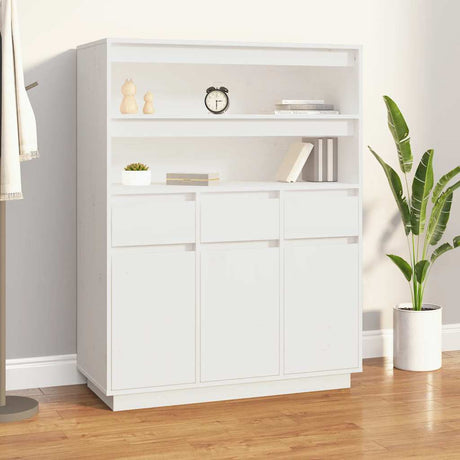 Highboard 89X40X116.5 Cm Solid Wood Pine