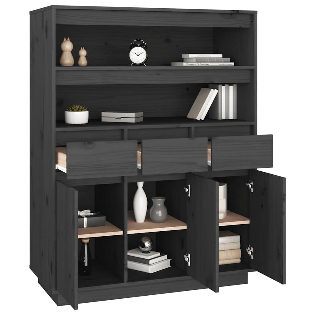 Highboard 89X40X116.5 Cm Solid Wood Pine