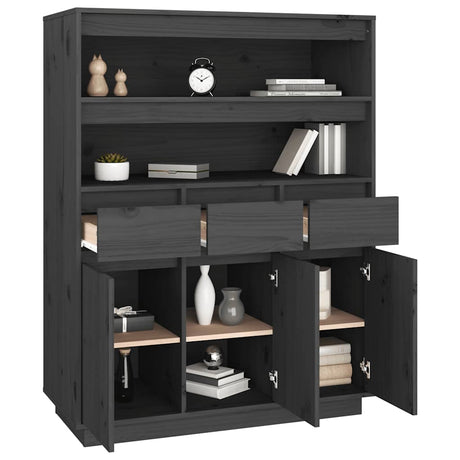 Highboard 89X40X116.5 Cm Solid Wood Pine