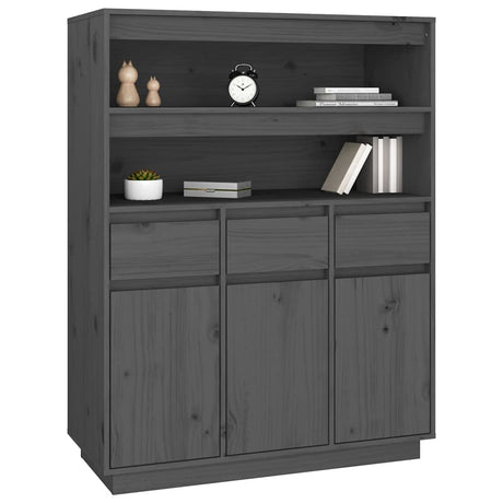 Highboard 89X40X116.5 Cm Solid Wood Pine
