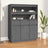Highboard 89X40X116.5 Cm Solid Wood Pine