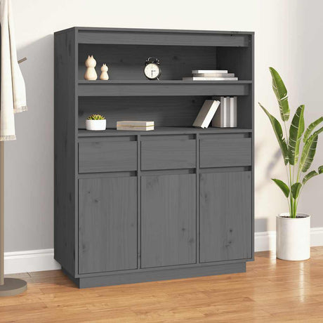 Highboard 89X40X116.5 Cm Solid Wood Pine