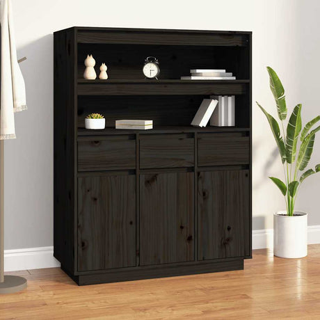 Highboard 89X40X116.5 Cm Solid Wood Pine