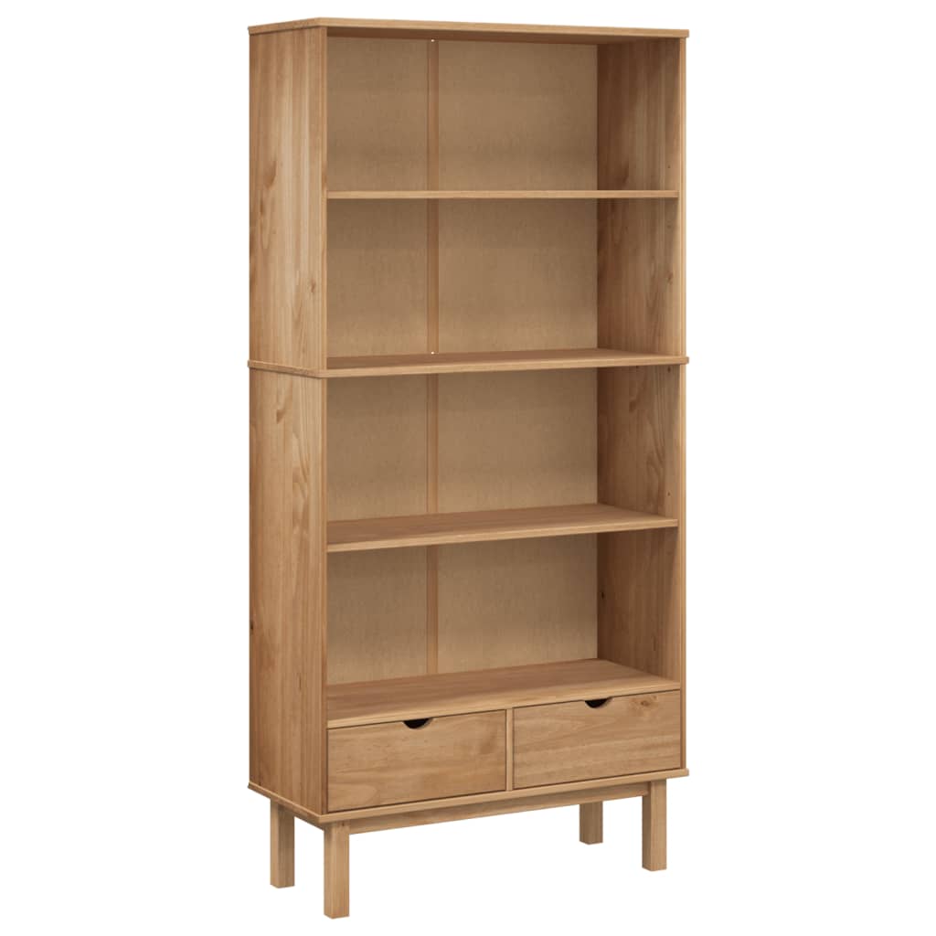 Bookcase Otta With 2 Drawers Solid Wood Pine