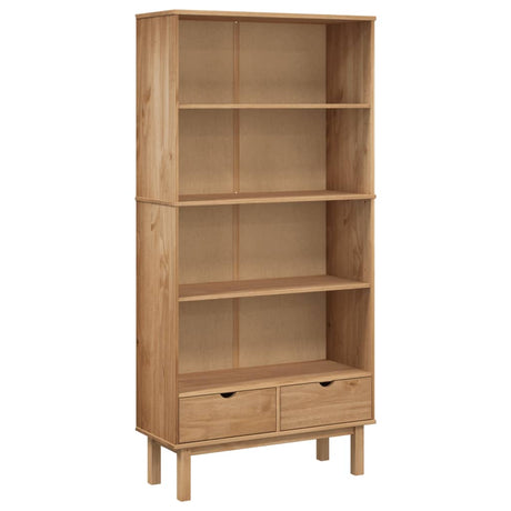 Bookcase Otta With 2 Drawers Solid Wood Pine
