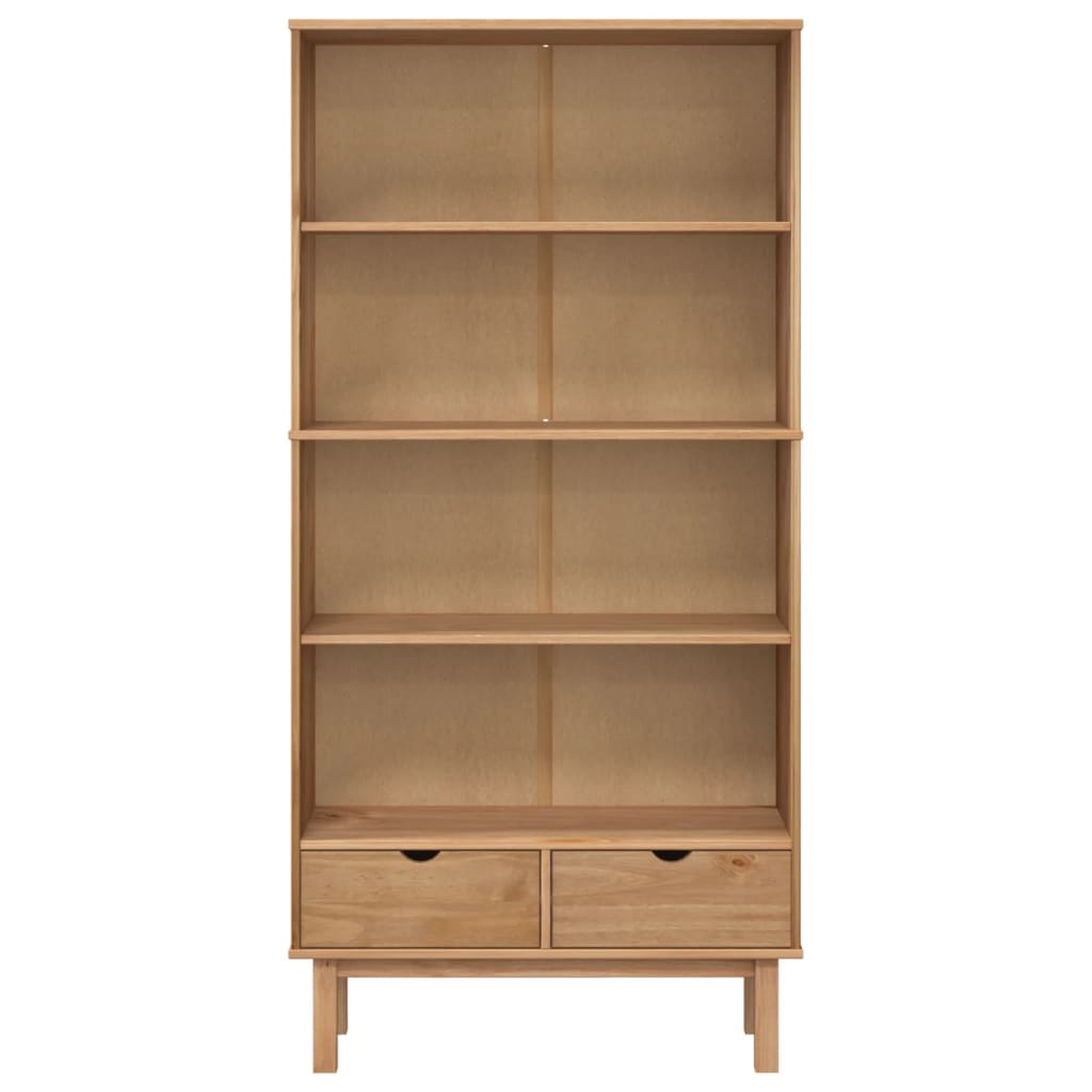 Bookcase Otta With 2 Drawers Solid Wood Pine
