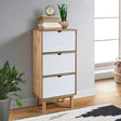 Shoe Cabinet Otta With 3 Drawers Brown&Grey Solid Wood Pine
