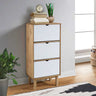 Shoe Cabinet Otta With 3 Drawers Brown&Grey Solid Wood Pine