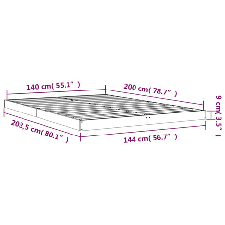 Bed Frame Without Mattress Solid Wood Pine