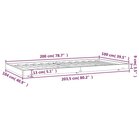 Bed Frame Without Mattress Solid Wood Pine