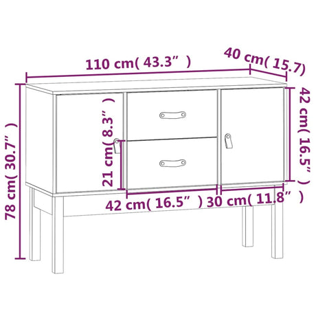 Sideboard 110X40X78 Cm Solid Wood Pine