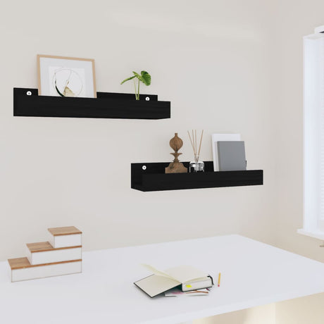 Wall Shelves 2 Pcs Solid Wood Pine