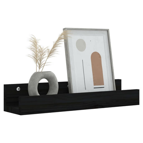 Wall Shelves 2 Pcs Solid Wood Pine