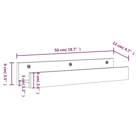 Wall Shelves 2 Pcs Solid Wood Pine