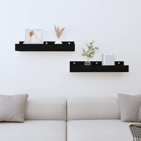 Wall Shelves 2 Pcs Solid Wood Pine