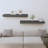 Wall Shelves 2 Pcs Solid Wood Pine