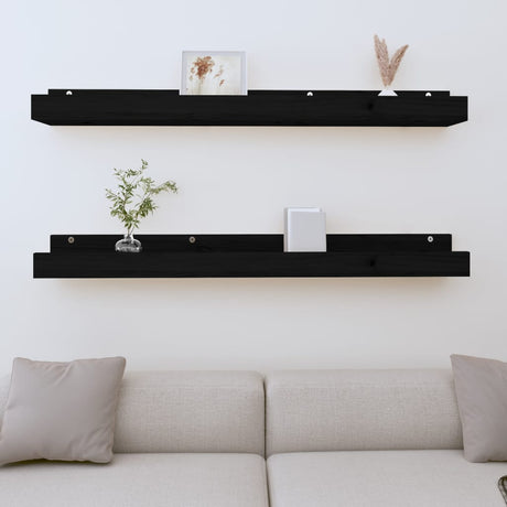 Wall Shelves 2 Pcs Solid Wood Pine