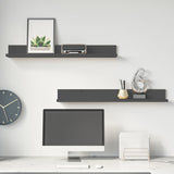 Wall Shelves 2 Pcs Solid Wood Pine
