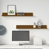 Wall Shelves 2 Pcs Solid Wood Pine