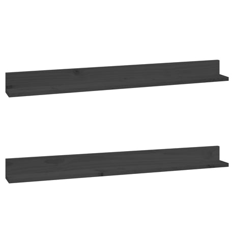 Wall Shelves 2 Pcs Solid Wood Pine