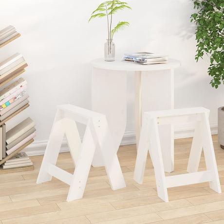 Stools 2 Pcs Solid Wood Pine