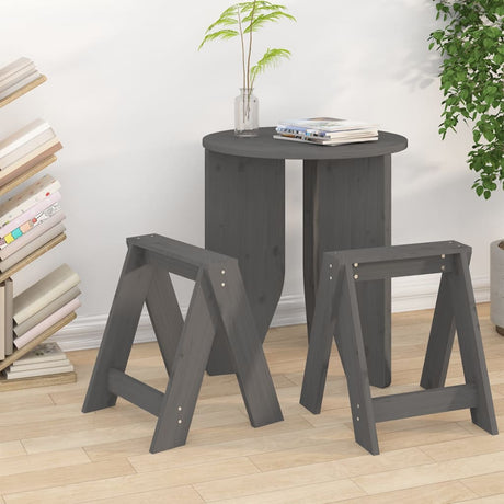 Stools 2 Pcs Solid Wood Pine