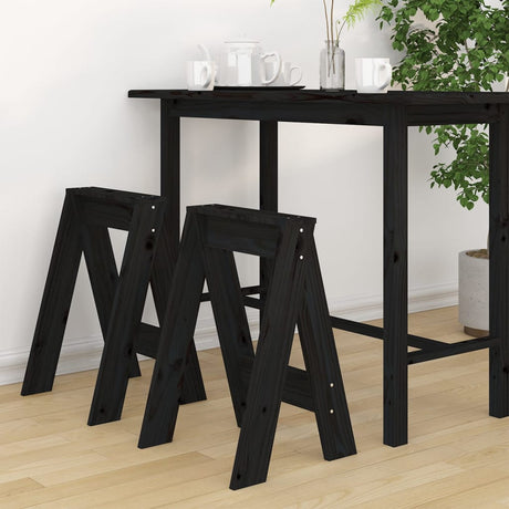 Stools 2 Pcs Solid Wood Pine