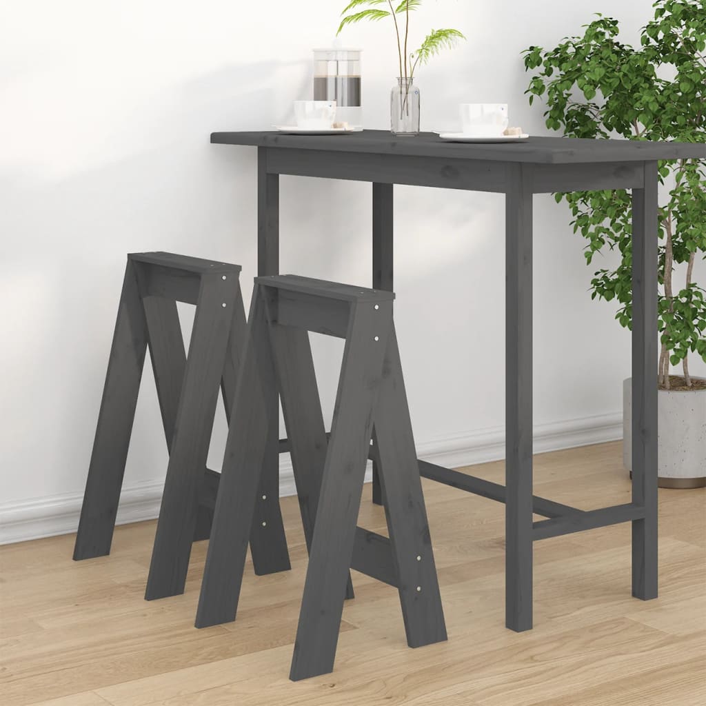 Stools 2 Pcs Solid Wood Pine