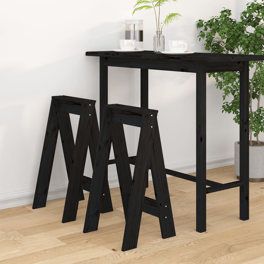 Stools 2 Pcs Solid Wood Pine