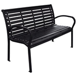 Garden Bench Black And 116 Cm Steel And Wpc