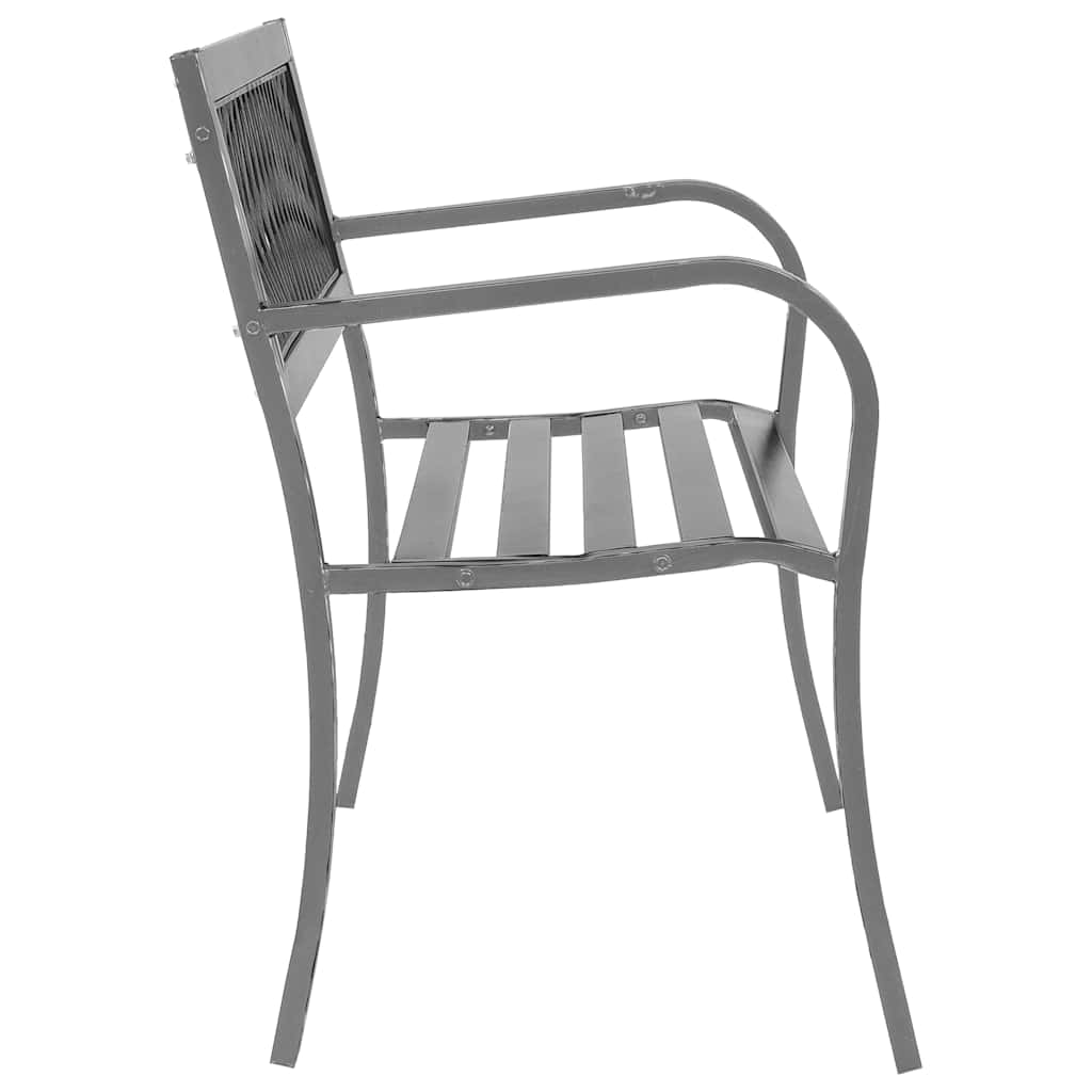 Garden Bench Black Steel
