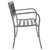 Garden Bench Black Steel