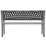 Garden Bench Black Steel