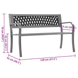Garden Bench Black Steel