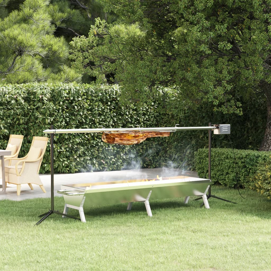 Bbq Tray Silver Stainless Steel