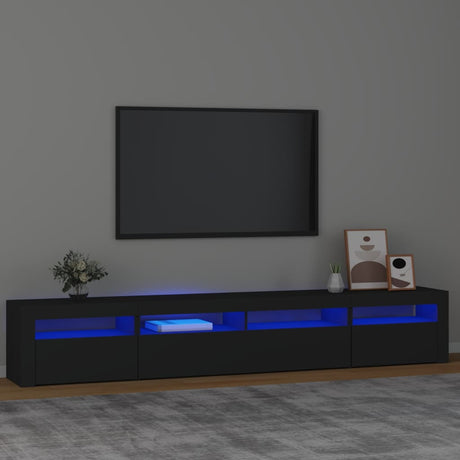 Tv Cabinets 2 Pcs With Led Lights Engineered Wood,  Tv Cabinet With Led 120X35X40 Cm Engineered Wood