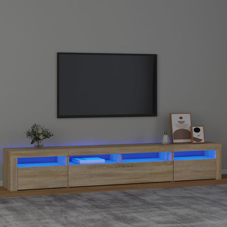 Tv Cabinets 2 Pcs With Led Lights Engineered Wood,  Tv Cabinet With Led 120X35X40 Cm Engineered Wood
