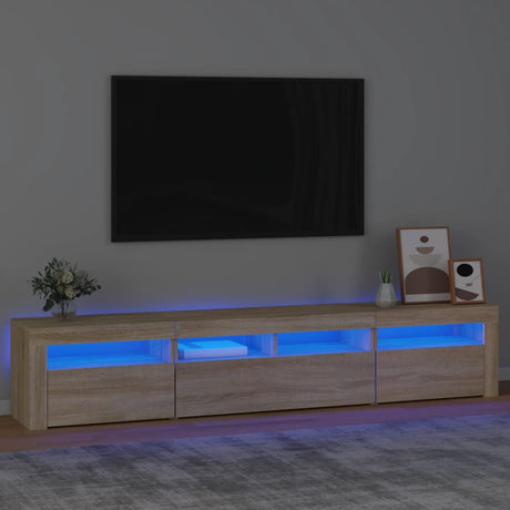 Tv Cabinets 2 Pcs With Led Lights Engineered Wood,  Tv Cabinet With Led 120X35X40 Cm Engineered Wood