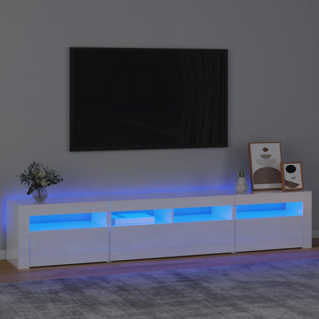 Tv Cabinets 2 Pcs With Led Lights Engineered Wood,  Tv Cabinet With Led 120X35X40 Cm Engineered Wood