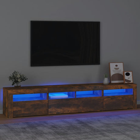 Tv Cabinets 2 Pcs With Led Lights Engineered Wood,  Tv Cabinet With Led 120X35X40 Cm Engineered Wood