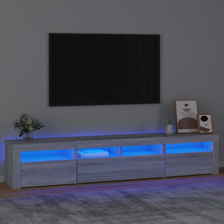 Tv Cabinets 2 Pcs With Led Lights Engineered Wood,  Tv Cabinet With Led 120X35X40 Cm Engineered Wood