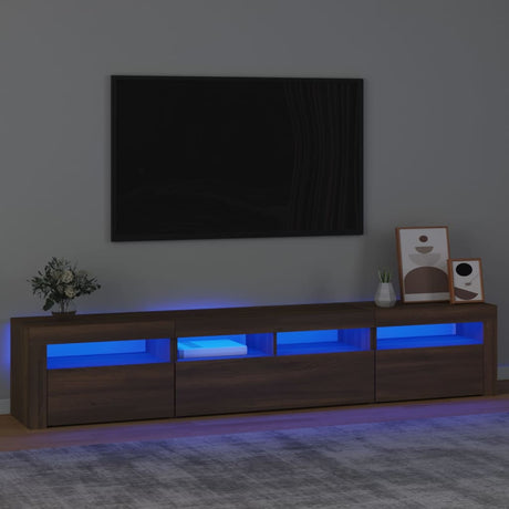 Tv Cabinets 2 Pcs With Led Lights Engineered Wood,  Tv Cabinet With Led 120X35X40 Cm Engineered Wood